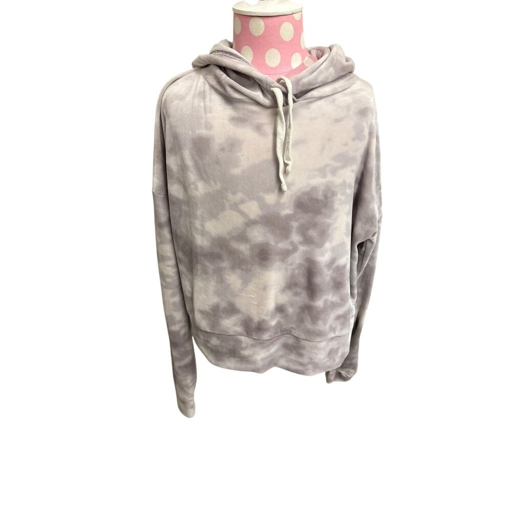 The Lounge Life Softest Hoodie Tie-Dye Gray Mauve Girls S Polyester/Spandex Made
